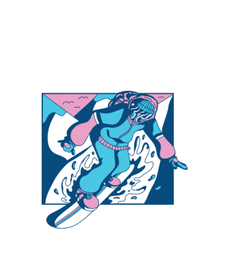Snowboarder cool model verde de măr pe tricou