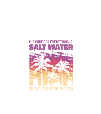 Retro Sunset - Apa sărată este leac pentru orice model negru pe tricou