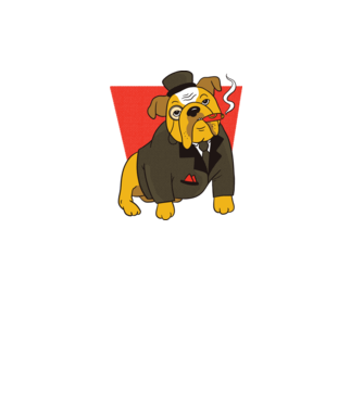 Bulldog englezesc cu trabuc model negru pe tricou