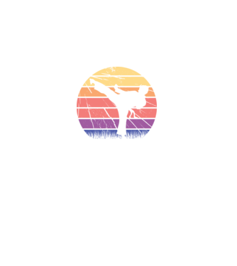 Karate Retro model negru pe tricou
