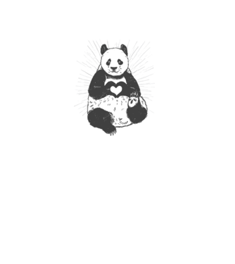 Inimă panda model gri pe tricou