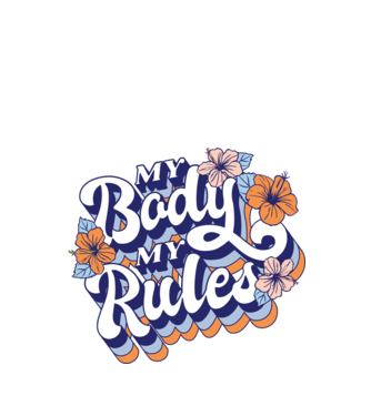 My Body My Rules model alb pe tricou