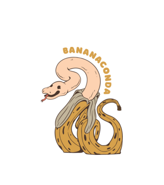 Bananaconda model alb pe tricou