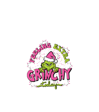 Feeling extra Grinchy today model negru pe tricou