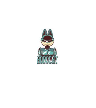 Robocat - Pisică Robot model alb pe tricou