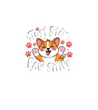Just Stay Paw-sitive Negru model negru pe tricou
