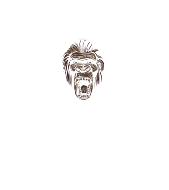 Gorilla Face model turcoaz pe tricou