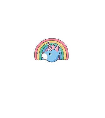 Pisică Unicorn model albastru închis pe tricou