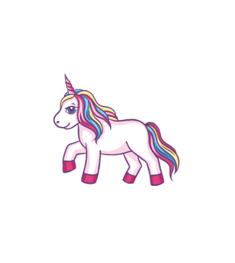 Unicorn drăguț model alb pe tricou