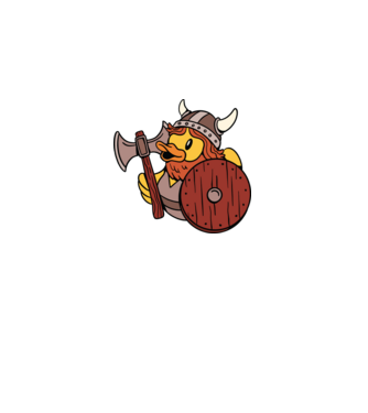 Rățușcă de cauciuc Viking model albastru regal pe tricou