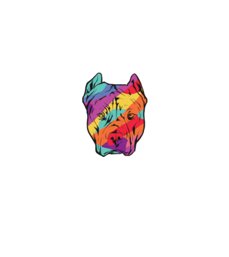 Cap colorat Pitbull model alb pe tricou