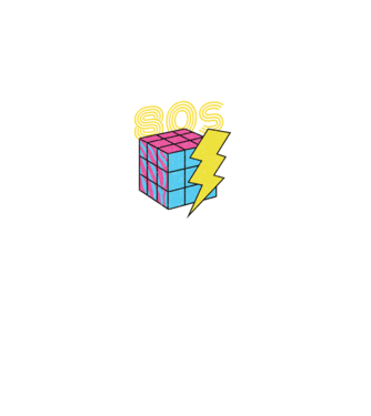 I love the 80s Cub Rubik model turcoaz pe tricou