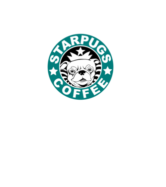 Starpugs Coffee model negru pe tricou