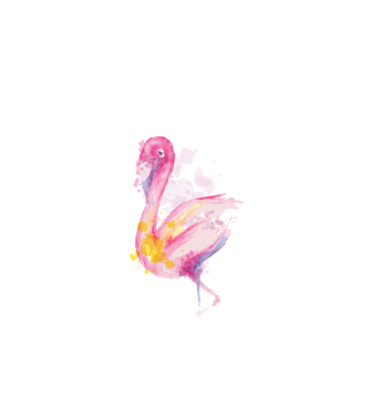 Flamingo Pictură model alb pe tricou