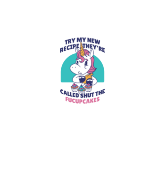 Unicorn Rețetă model alb pe tricou