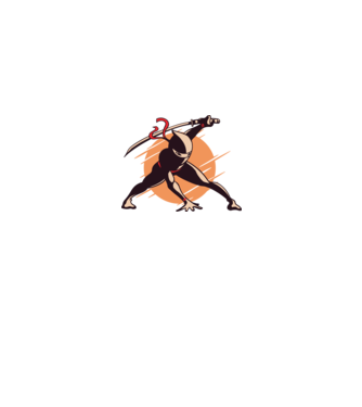 Ninja model alb pe tricou