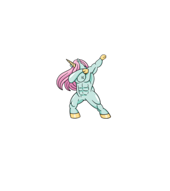 Unicorn Body Building DAB model gri pe tricou