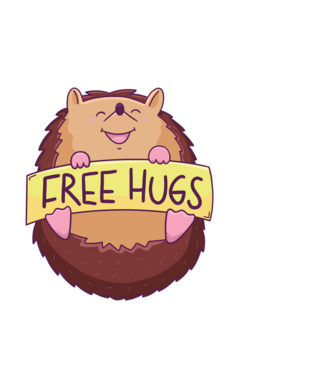 Free Hugs Arici model negru pe tricou