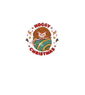 Hoggy Christmas Crăciun cu Arici model alb pe tricou