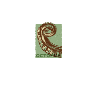 Caracatiță Octopus model turcoaz pe tricou