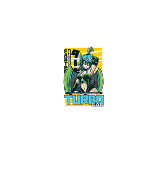 Turbo Gal Anime model gri pe tricou