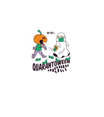 Quarantoween model alb pe tricou