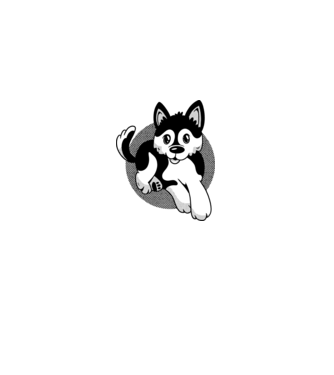 Câine Pomsky model turcoaz pe tricou