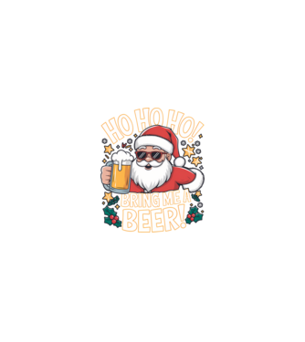 HO HO HO bring me a BEER santa Negru model nisipiu pe tricou