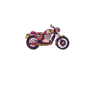 Motociclist Hippi model turcoaz pe tricou