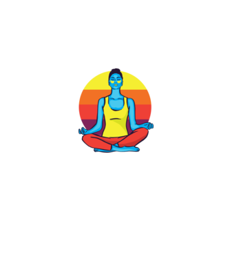 Yoga Meditație Retro model albastru jeanși pe tricou