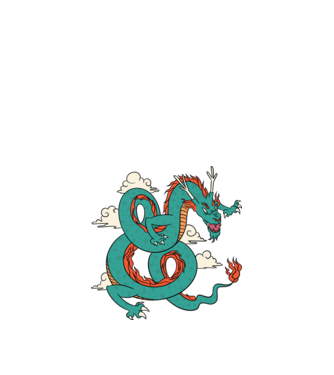 Dragon Chinez model negru pe tricou