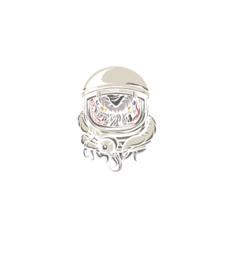 Cthulhu Astronaut model negru pe tricou