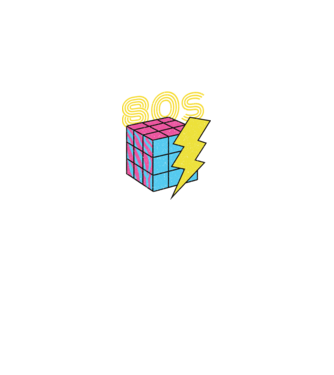 I love the 80s Cub Rubik model negru pe tricou
