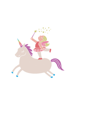 Zână Unicorn model negru pe tricou