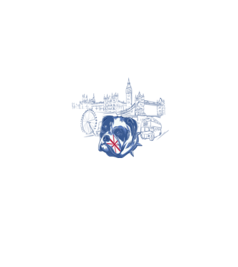 London Bulldog model gri pe tricou