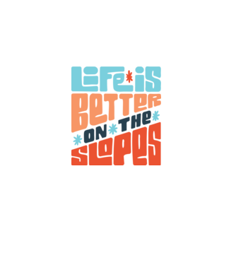 Life is better on the slopes - Snowboard model alb pe tricou