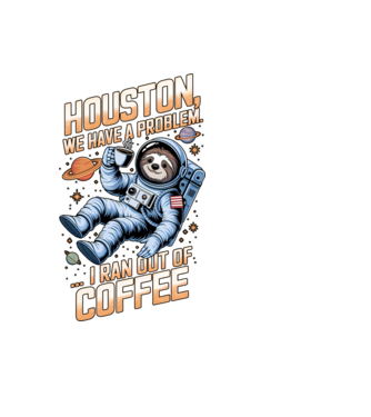 Houston we have a problem coffee model negru pe tricou