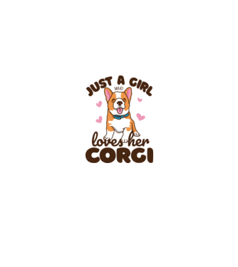 Doar o fată care iubește Corgiul său model roz deschis pe tricou