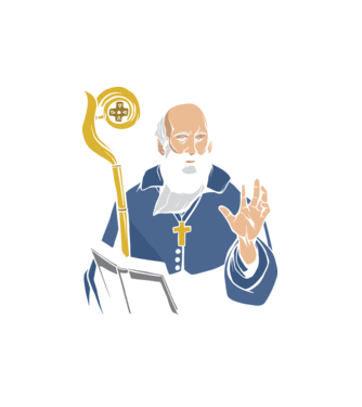 Sfântul Benedict model alb pe tricou