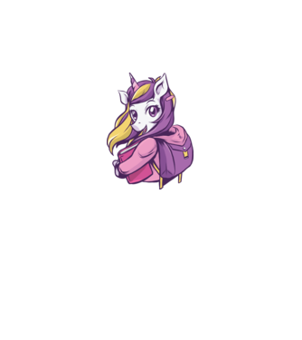 Școlăriță Unicorn model alb pe tricou