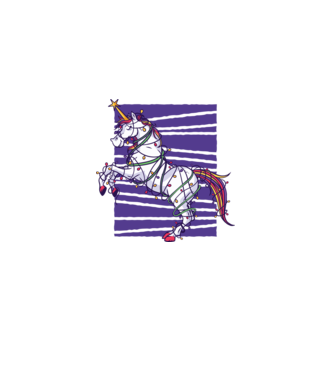 Unicorn pom de Crăciun model alb pe tricou