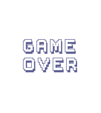 Game Over model alb pe tricou