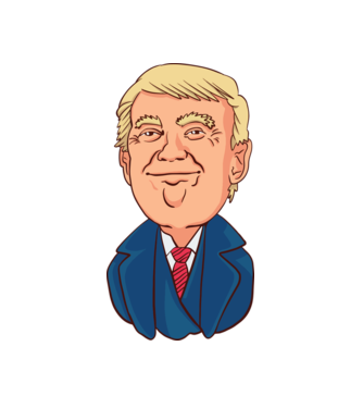 Donald Trump model alb pe tricou