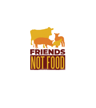 Friends not Food Vegán model nisipiu pe tricou
