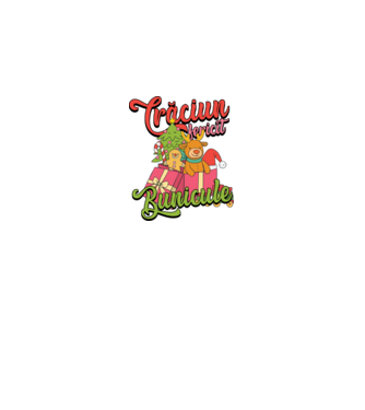 CRĂCIUN FERICIT BUNICULE model negru pe tricou