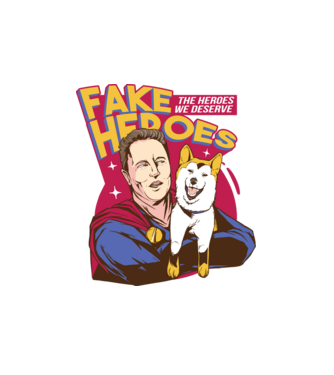 Fake Hero Elon Musk model alb pe tricou
