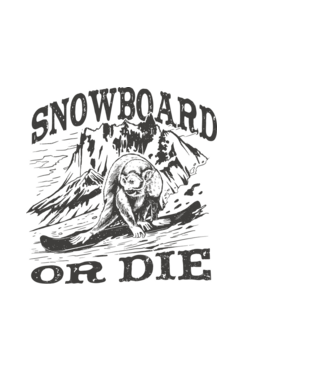 Maimuță Snowboarder model albastru deschis pe tricou