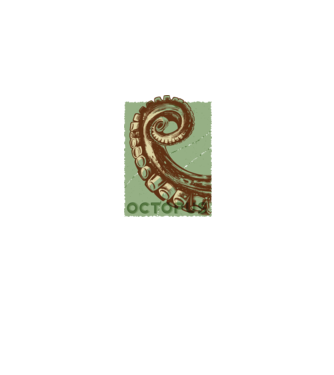 Caracatiță Octopus model albastru jeanși pe tricou