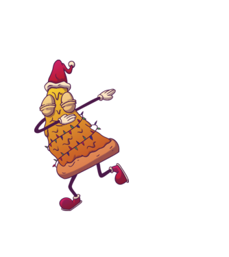 Pizza de Crăciun DAB model alb pe tricou