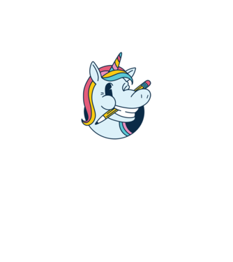 Elev Unicorn drăguț model alb pe tricou